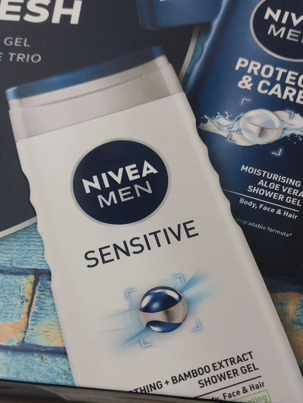 Nivea Men 3-in-1 Shower Gel Trio Lot Of 2  Sensitive, Power, Protect & Care 6